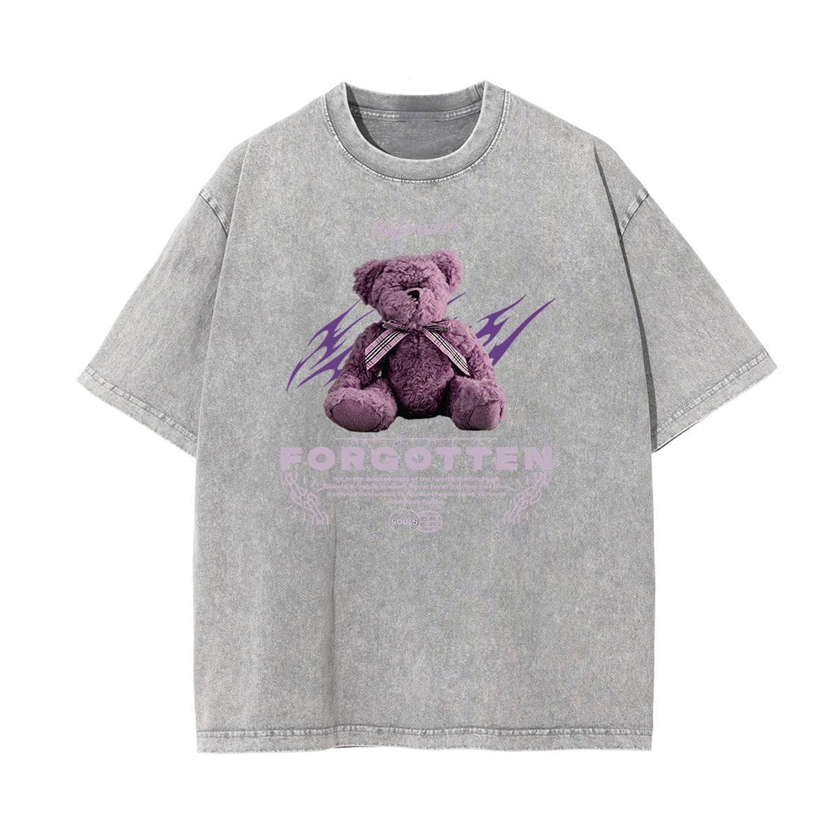 Washed Playful Cartoon Graphic Cotton Tee