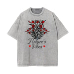 Washed Playful Cartoon Graphic Cotton Tee