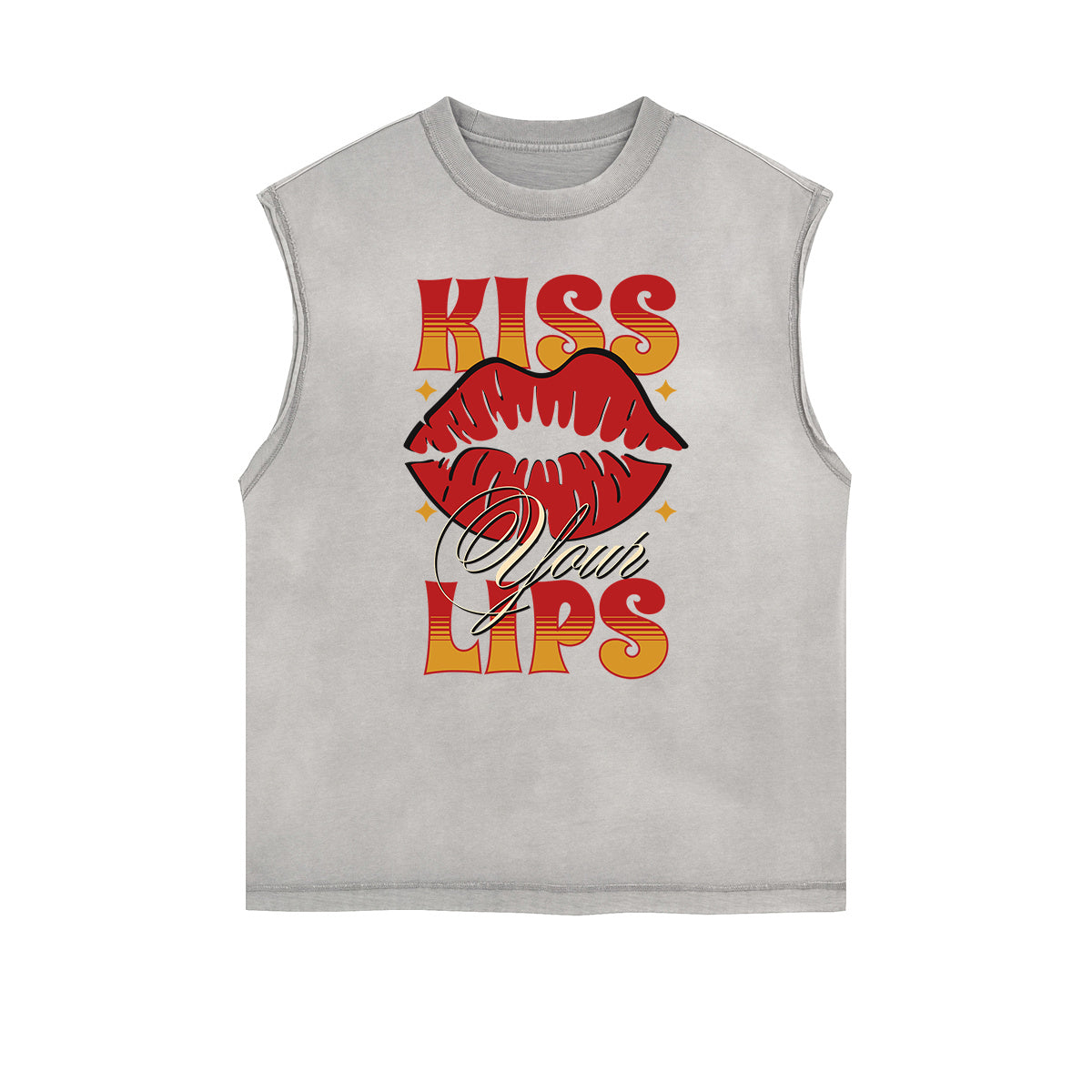 Frayed Edge Playful Cartoon Graphic Tank