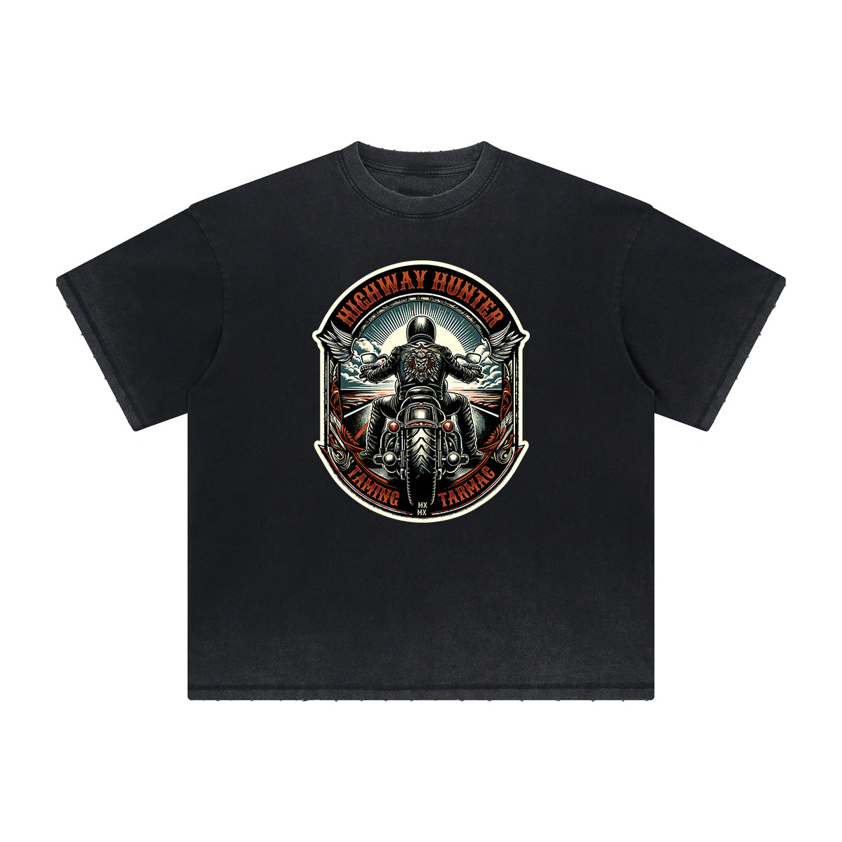 Thick Faded Winged Monster Graphic T Shirt