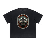 Thick Faded Winged Monster Graphic T Shirt
