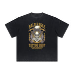 Thick Faded Winged Monster Graphic T Shirt