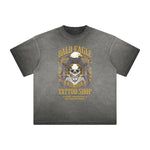 Vintage Frayed Winged Monster Pattern Tee