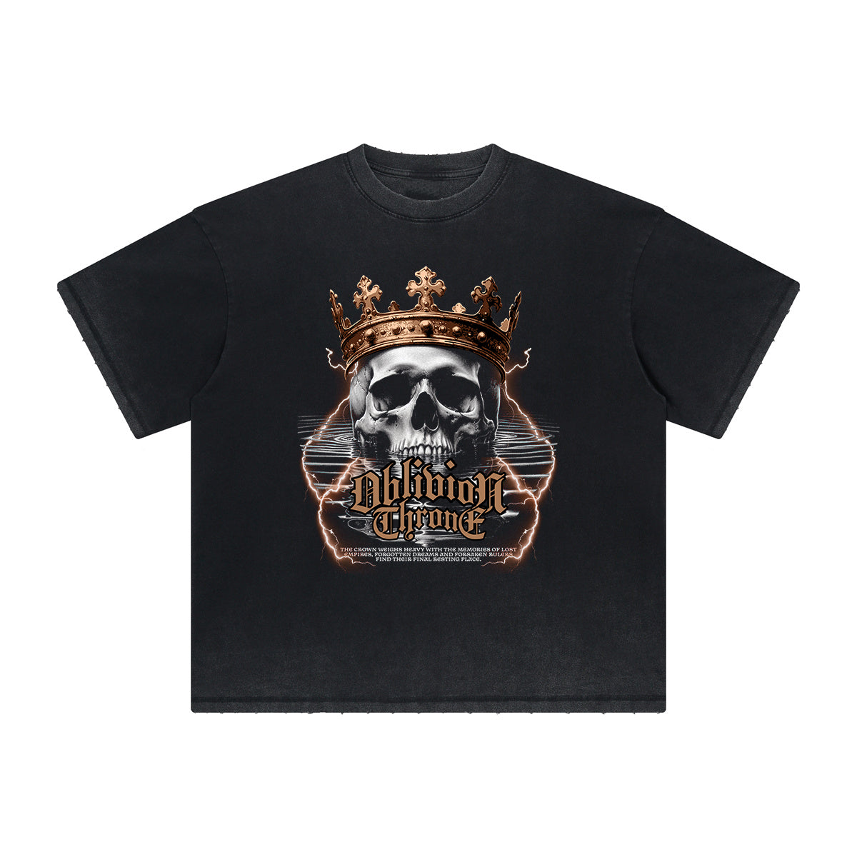Vintage-Washed Frayed King Graphic Tee