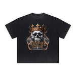 Vintage-Washed Frayed King Graphic Tee