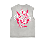 Frayed-Hem Street Art Graffiti Tank Top