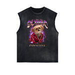 Distressed Street Art Graffiti Sleeveless Tee