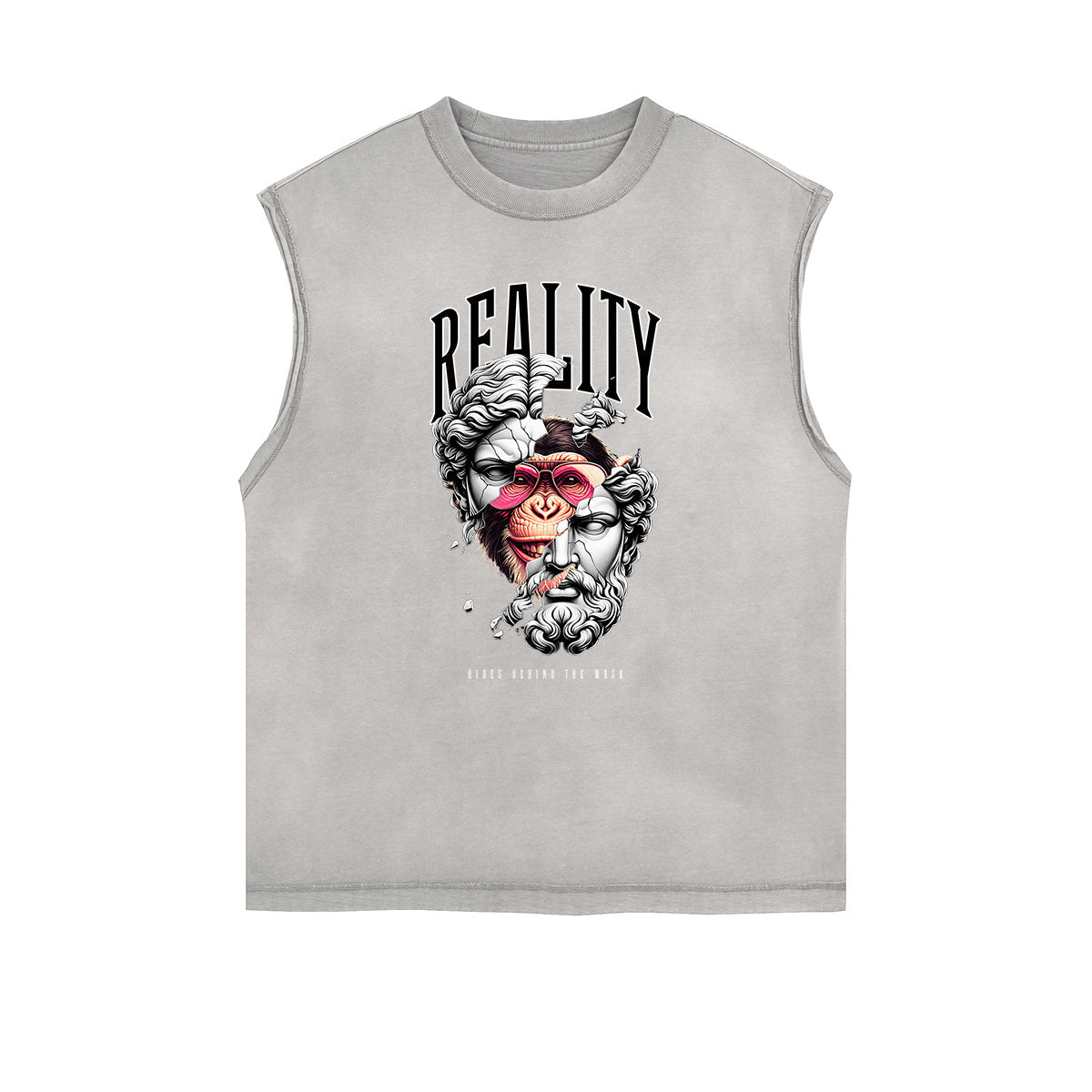Frayed Edge Abstract Graphic Tank Top