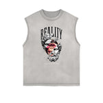 Frayed Edge Abstract Graphic Tank Top