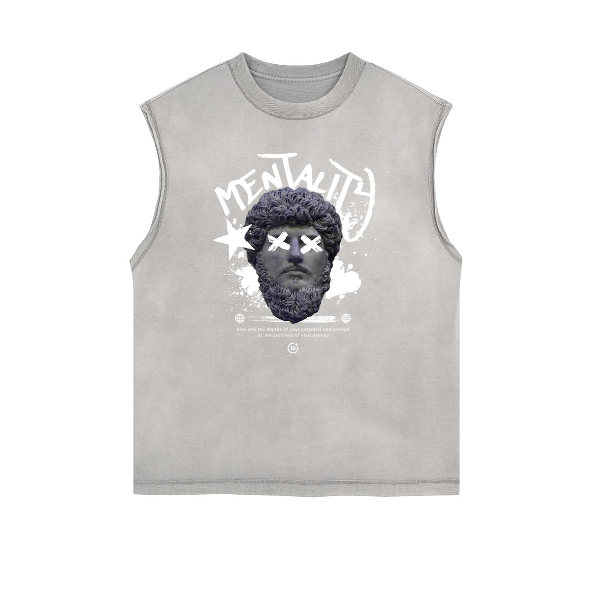 Frayed Edge Abstract Graphic Tank Top