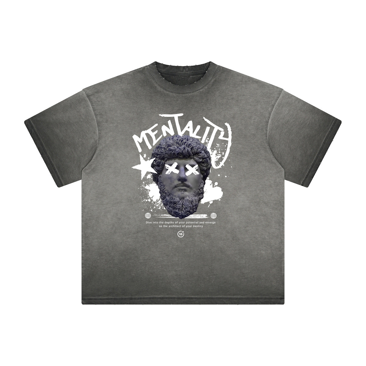 Thick Faded Abstract Graphic T-Shirt