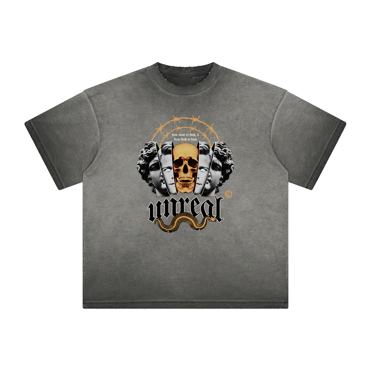 Thick Faded Abstract Graphic T-Shirt