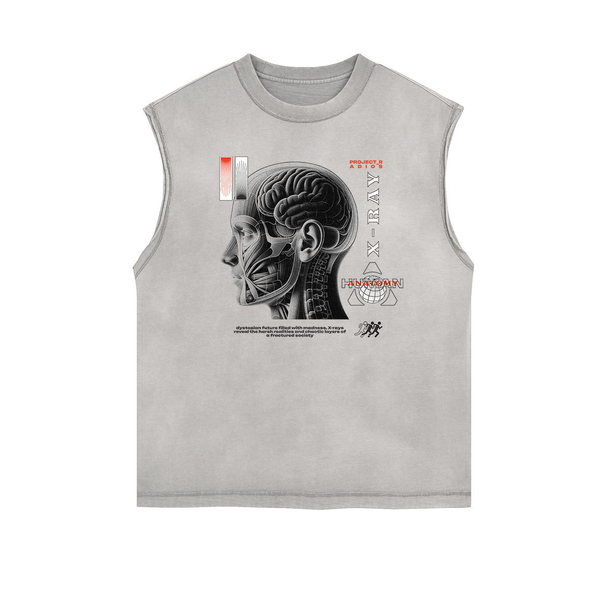 Frayed Edge Abstract Graphic Tank Top