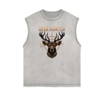 Frayed Edge Abstract Graphic Tank Top