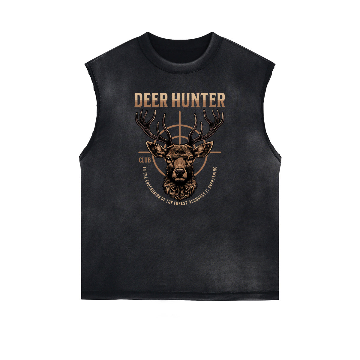 Distressed Sleeveless Abstract Graphic Tee