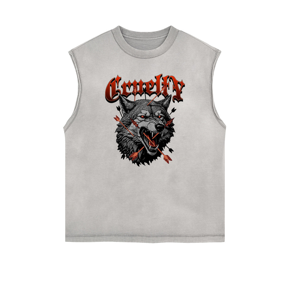 Frayed Edge Abstract Graphic Tank Top