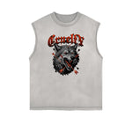 Frayed Edge Abstract Graphic Tank Top