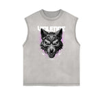 Frayed Edge Abstract Graphic Tank Top