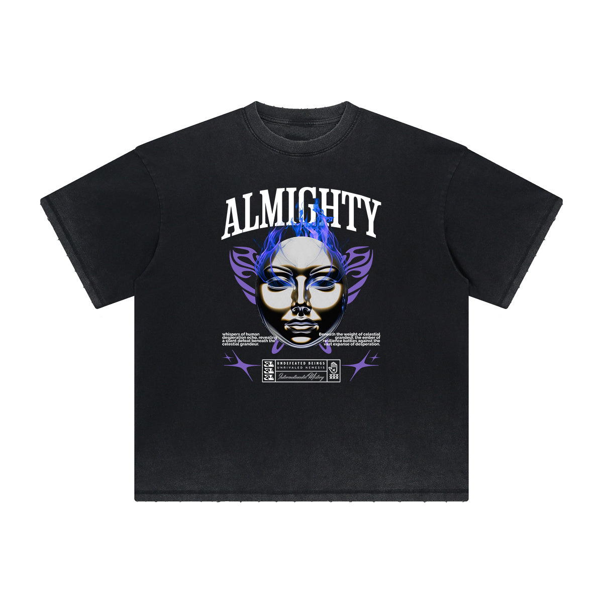 Thick Faded Mask Graphic T Shirt