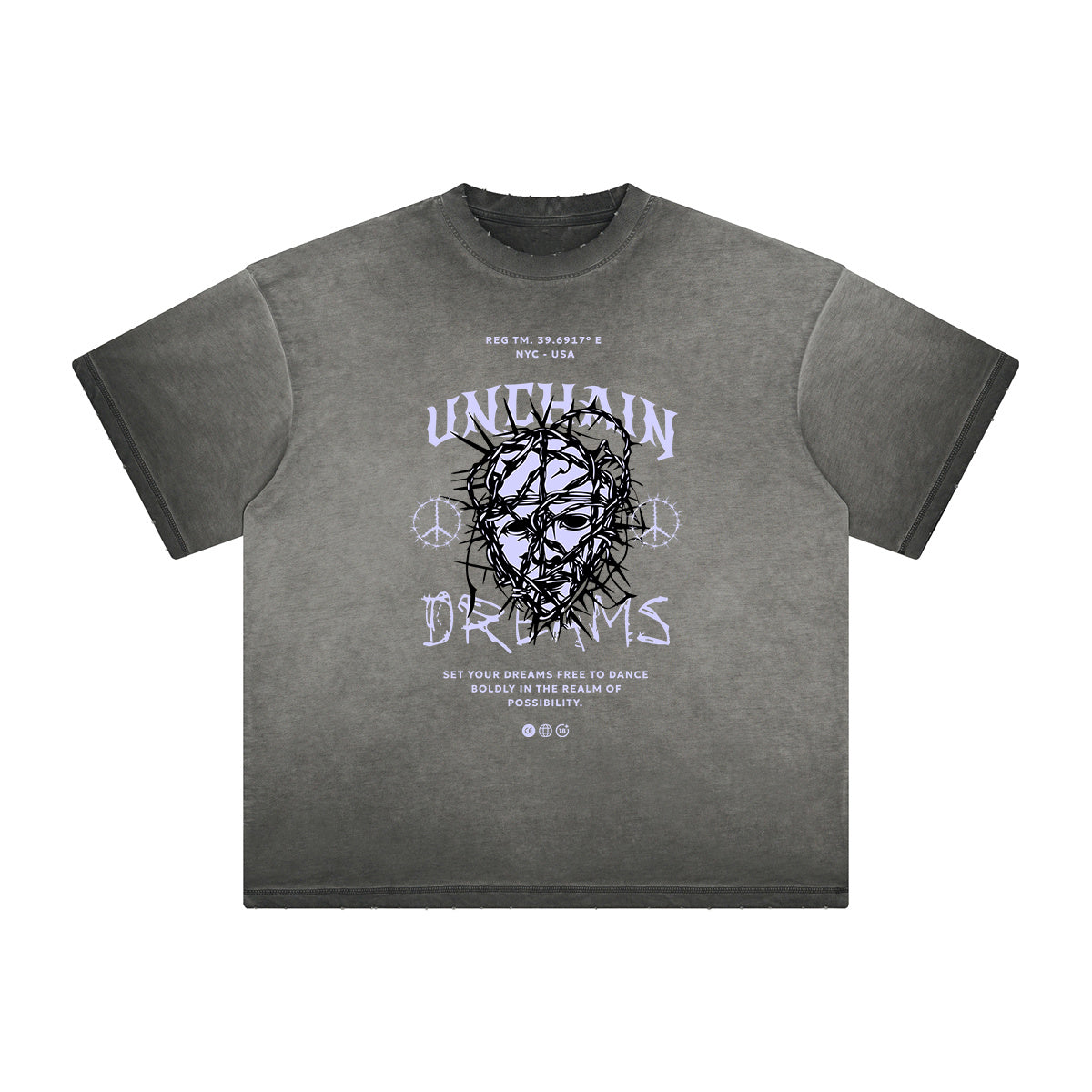 Vintage Frayed Mask Pattern Tee