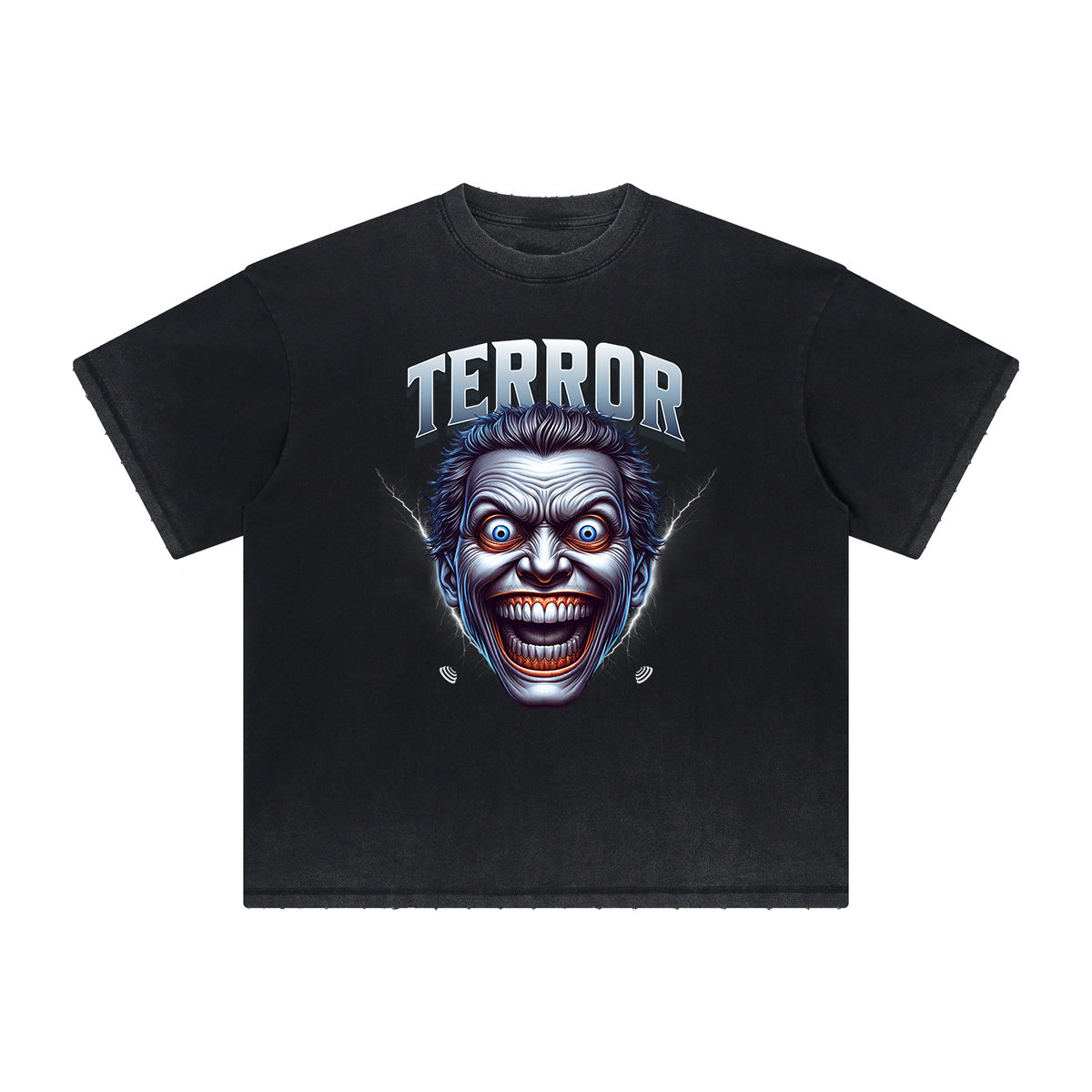Thick Faded Mask Graphic T Shirt