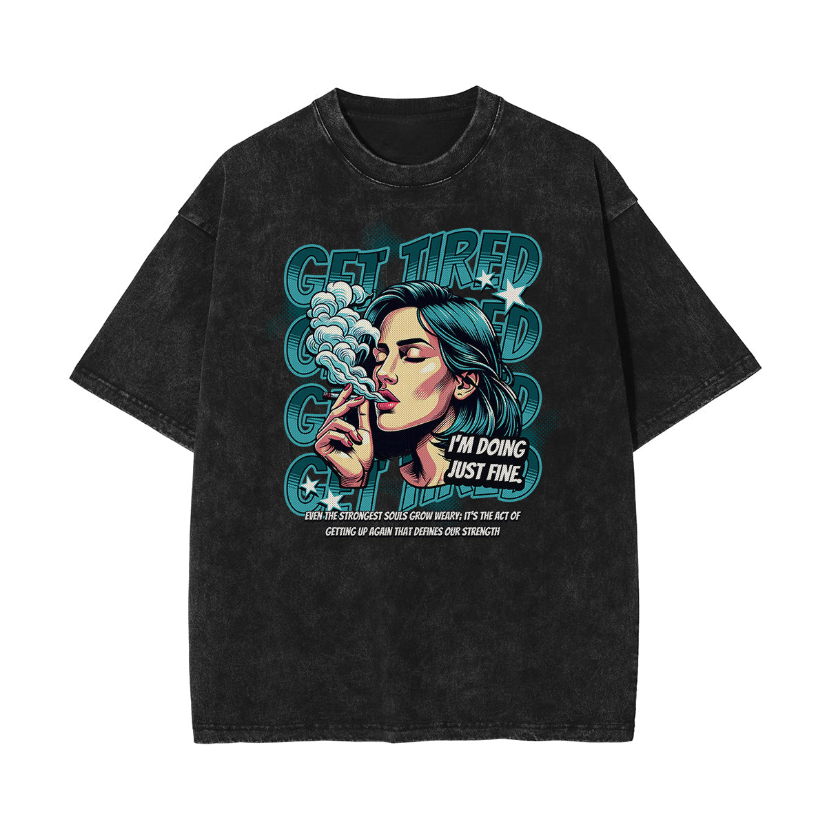 Stone Wash Mask Pattern T Shirt