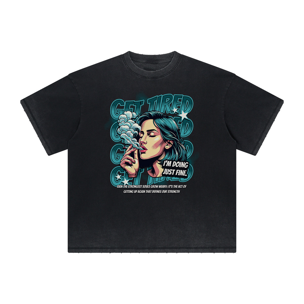 Thick Faded Mask Graphic T Shirt