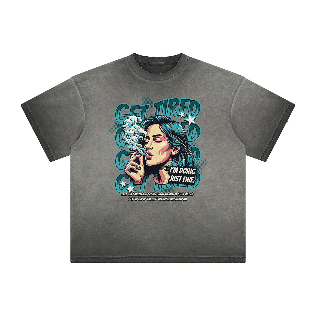 Vintage Frayed Mask Pattern Tee