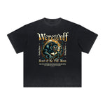 Vintage Frayed Wolf Pattern Tee