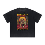 Vintage Frayed Wolf Pattern Tee
