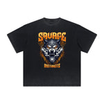 Vintage Frayed Wolf Pattern Tee