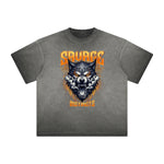 Heavy Fade Wolf Graphic T Shirt