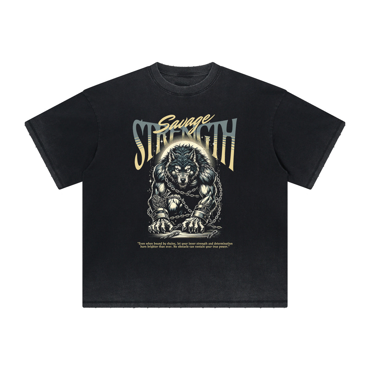 Vintage Frayed Wolf Pattern Tee