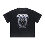 Vintage Frayed Wolf Pattern Tee