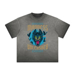 Heavy Fade Wolf Graphic T Shirt