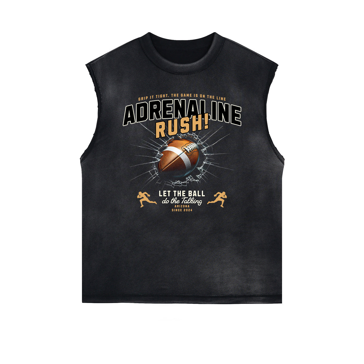 Distressed Sports Graphic Sleeveless Shirt