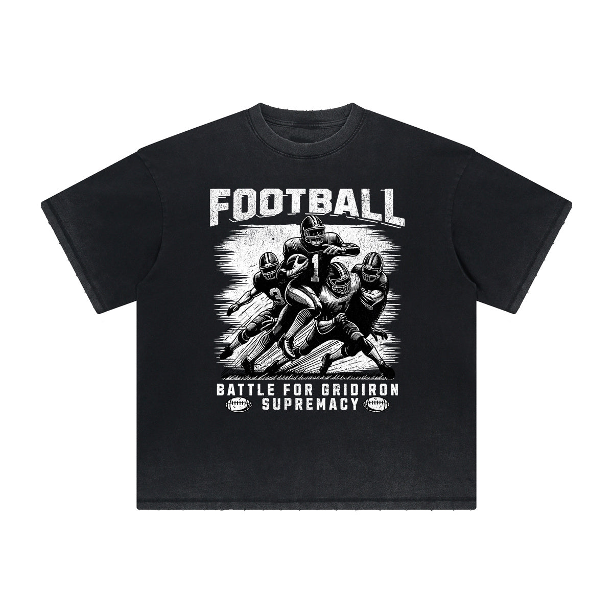 Heavy Fade Basketball Print T-Shirt