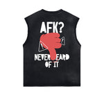Distressed Bold Typography Sleeveless Tee