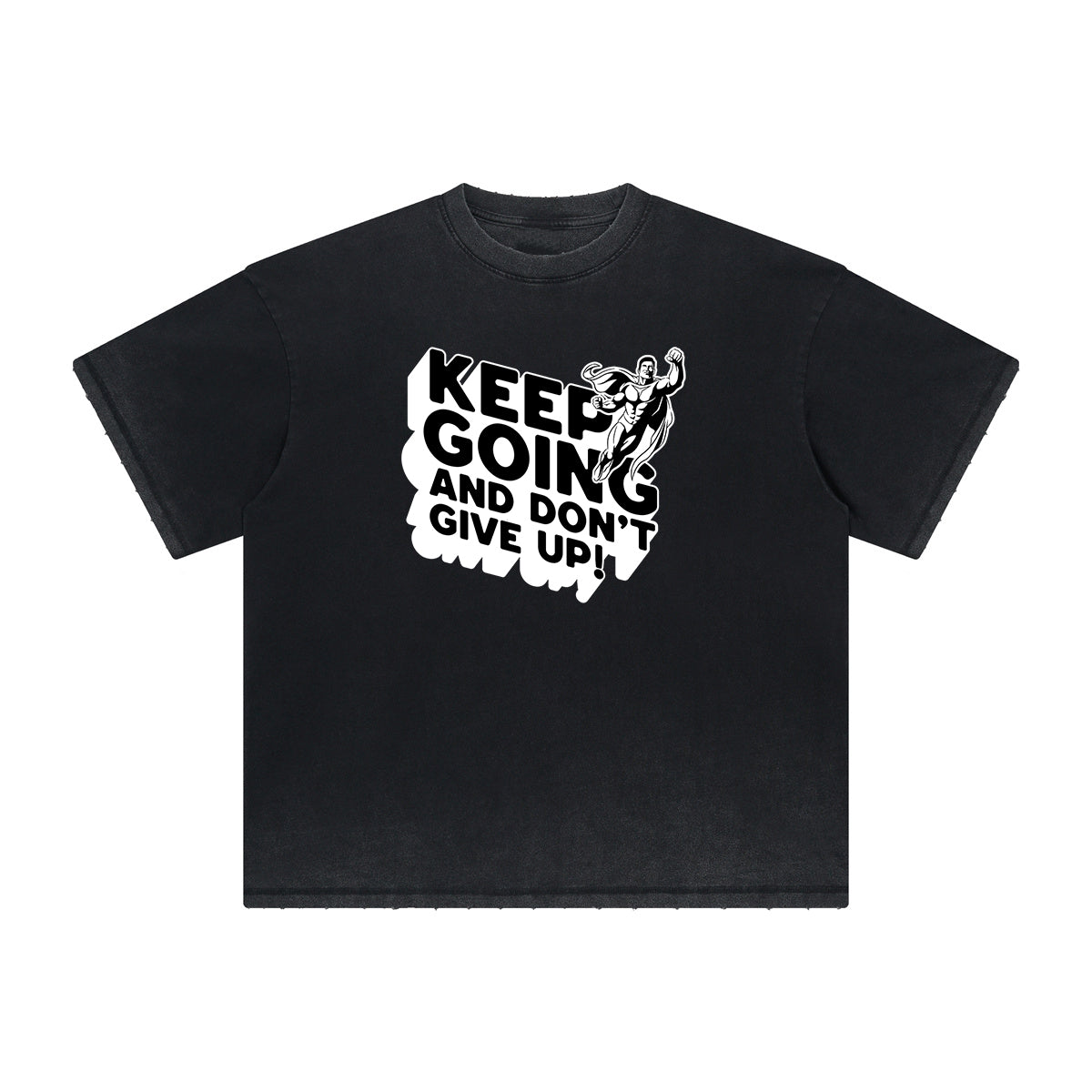 Heavy Fade Bold Typography T-Shirt