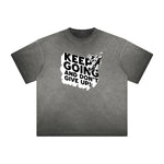 Vintage-Style Frayed Typography Tee
