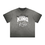 Vintage-Style Frayed Typography Tee
