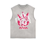 Frayed Edge Bold Typography Tank Top
