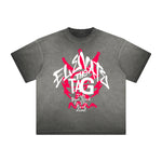 Vintage-Style Frayed Typography Tee