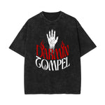 Stone-Washed Bold Typography Crewneck Tee