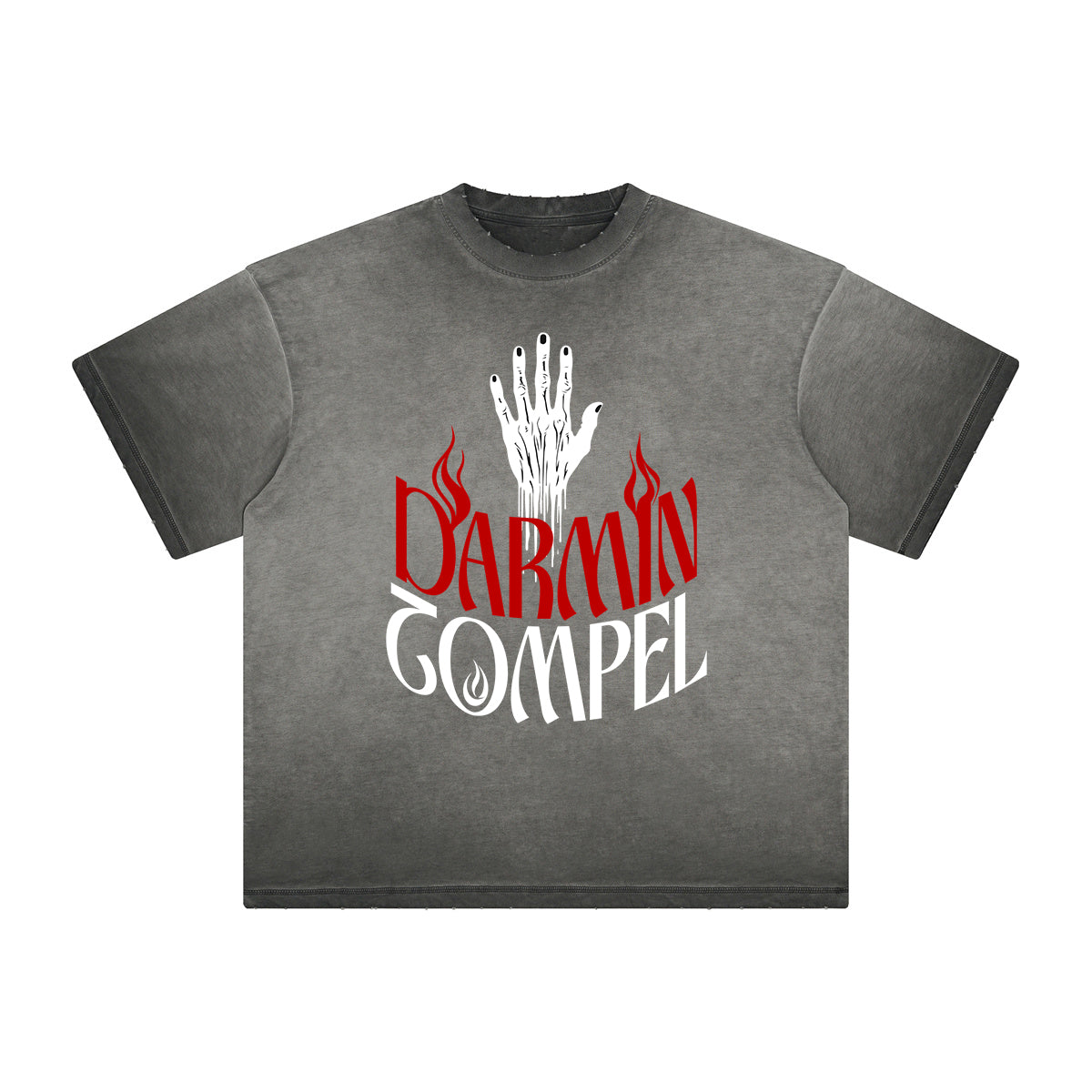 Vintage-Style Frayed Typography Tee