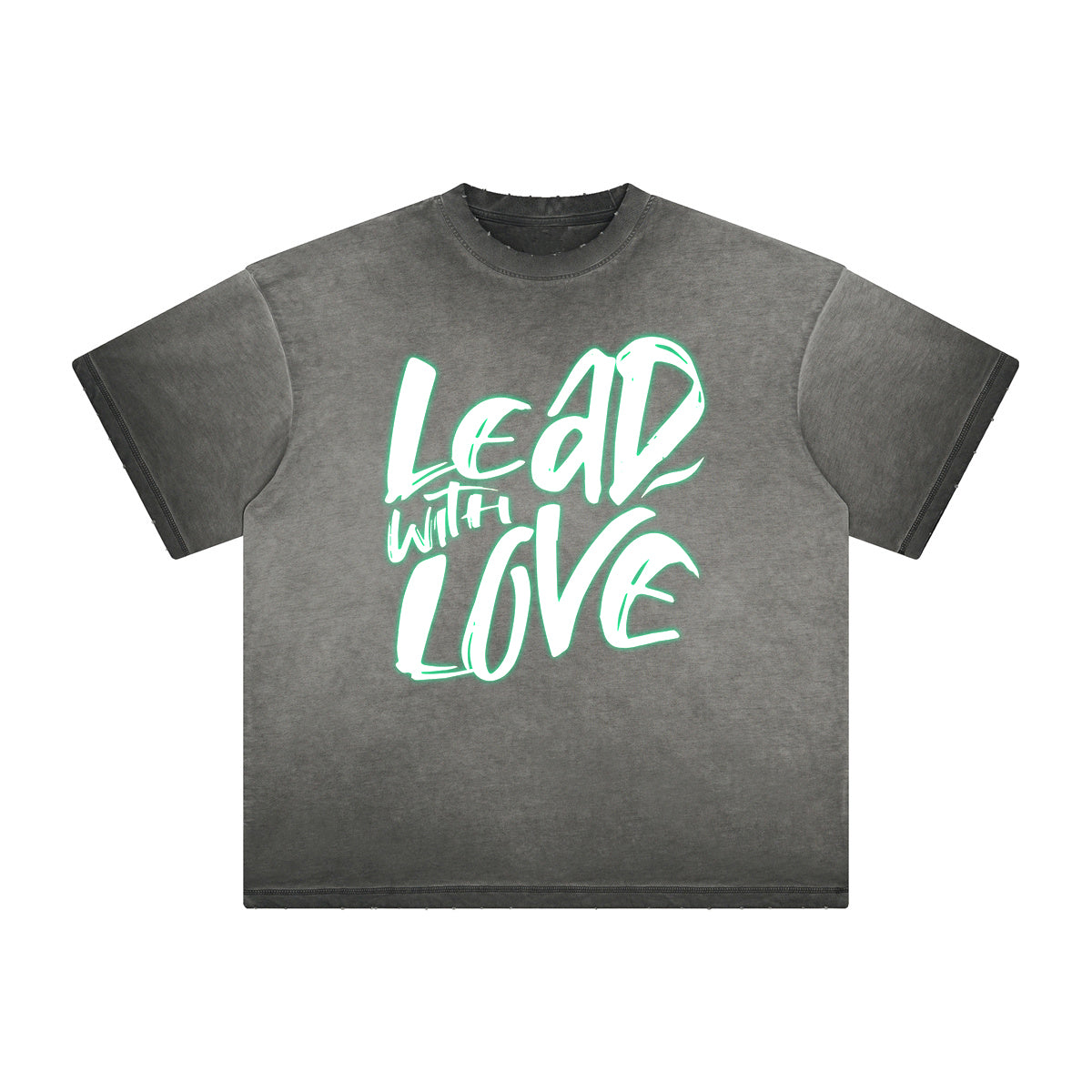 Vintage-Style Frayed Typography Tee