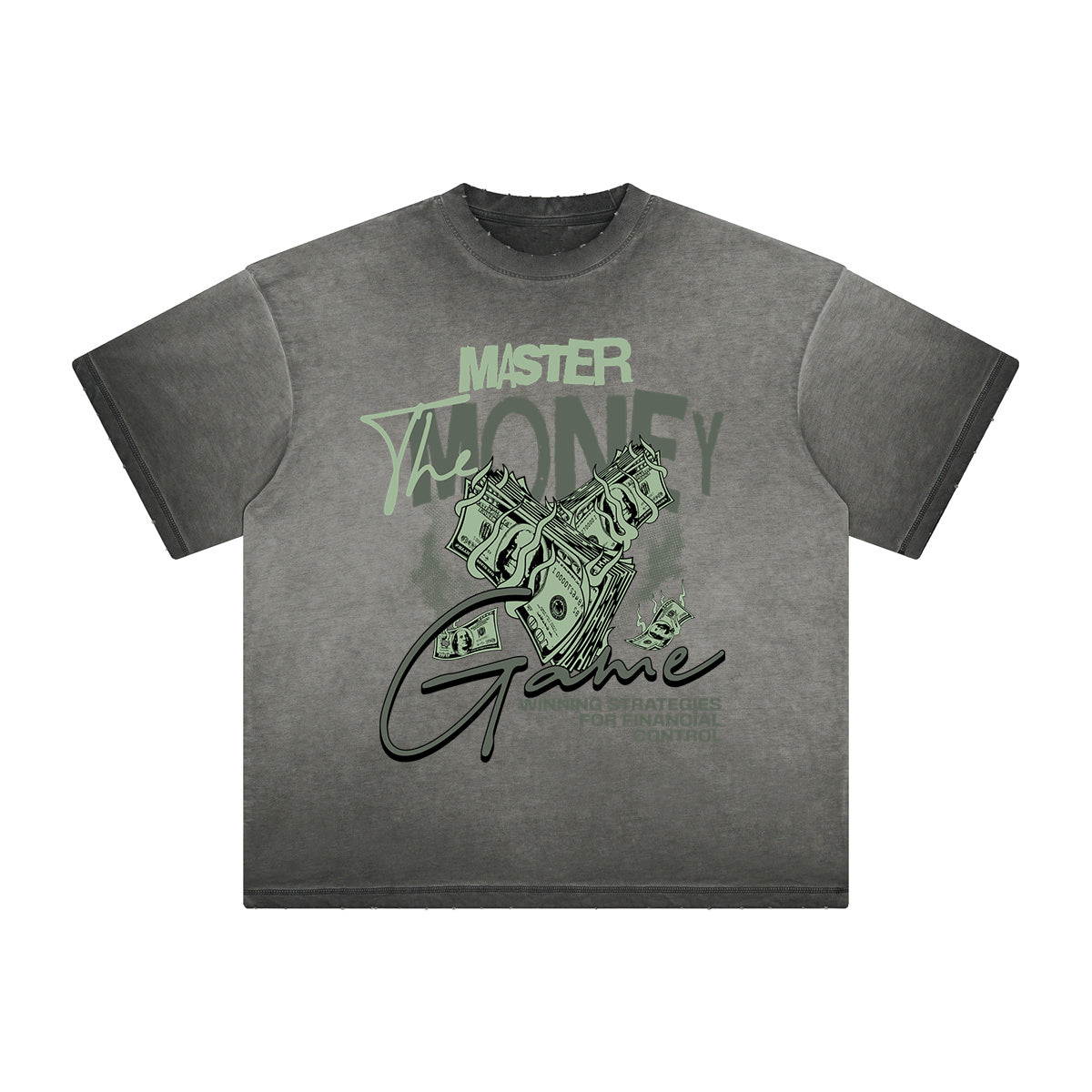 Vintage-Style Frayed Typography Tee