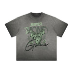 Vintage-Style Frayed Typography Tee