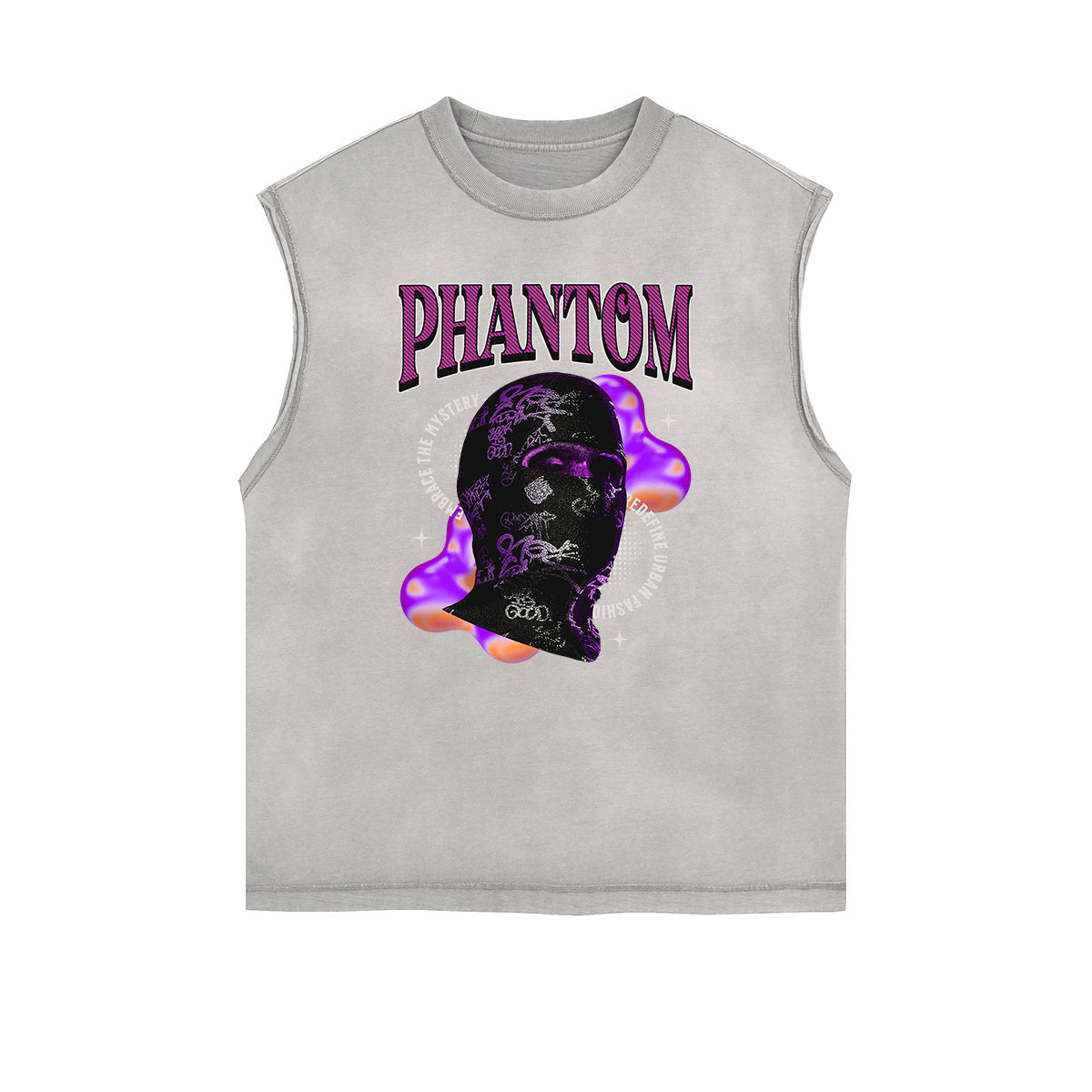 Frayed Edge Mystery Mask Graphic Tank Top