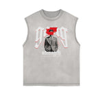 Frayed Edge Mystery Mask Graphic Tank Top